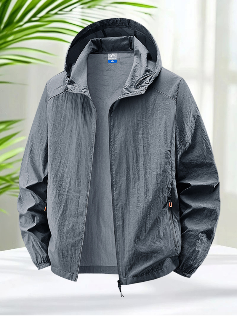 Reflective Jacket Running - Men's Hooded Sun Protection Jacket Lightweight