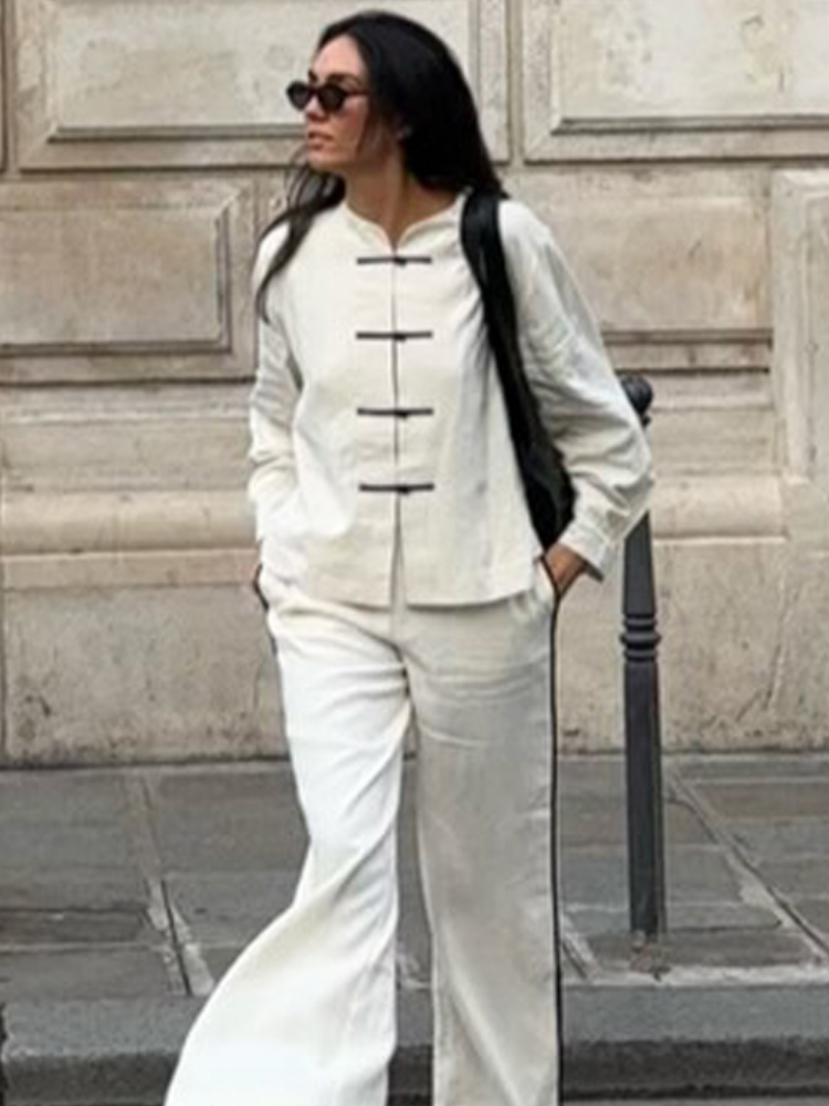 Street Fashion Kimono - Women Kimono Jacket Wide Leg Pants