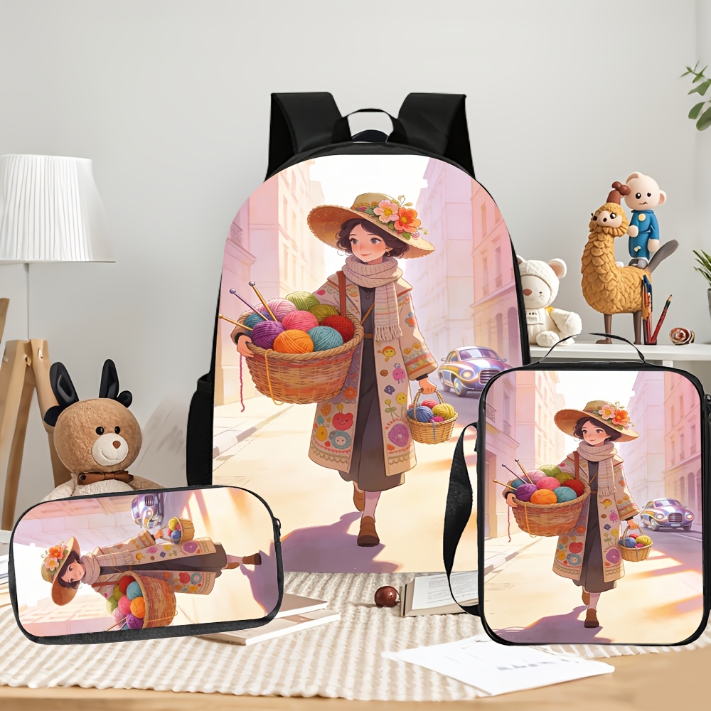 3pcs 2D Flat Backpack Three-Pi - đánh giá và giá Street Fashion China Beautiful Girls