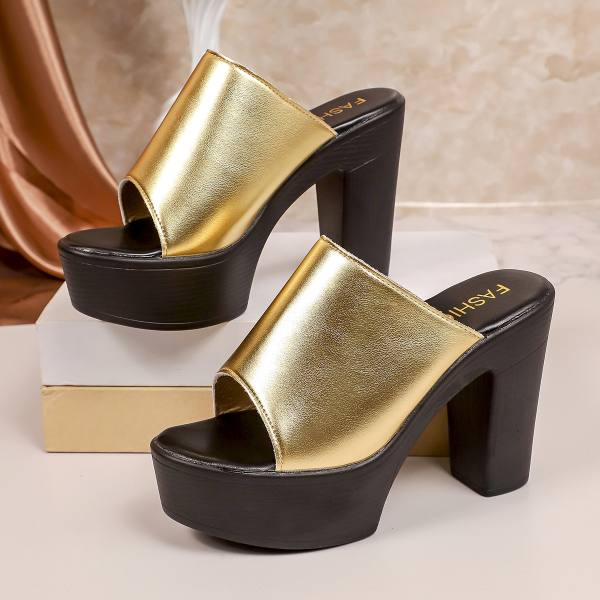 Summer Women Mule Shoes Solid  - đánh giá và giá Chunky Sneaker Platform