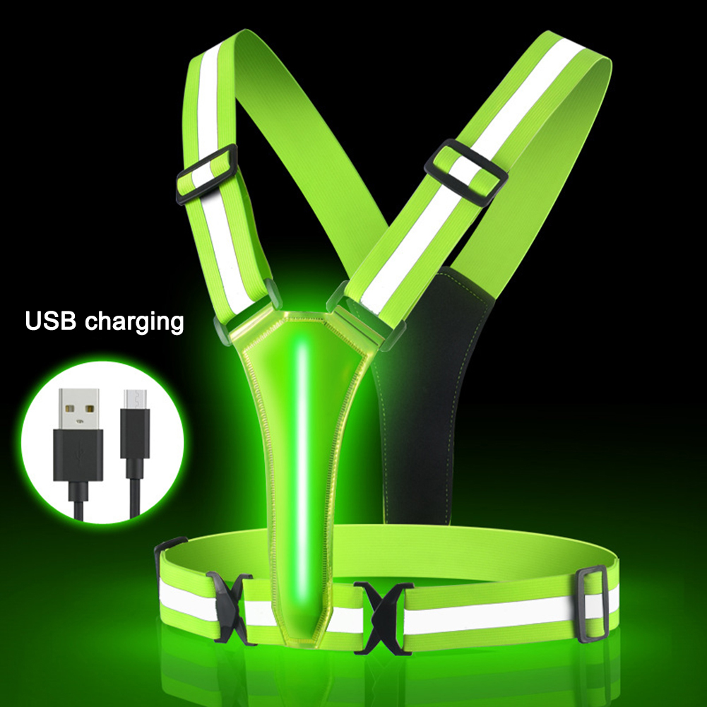 LED Running Vest USB Rechargea - đánh giá và giá Reflective Jacket Running
