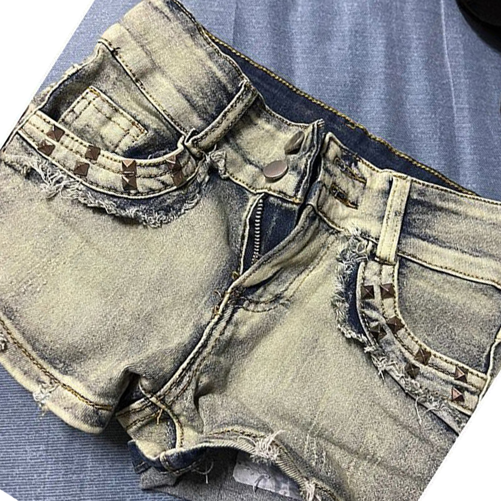 Retroy2K American Rivet Shorts - đánh giá và giá Girl Fashion Street