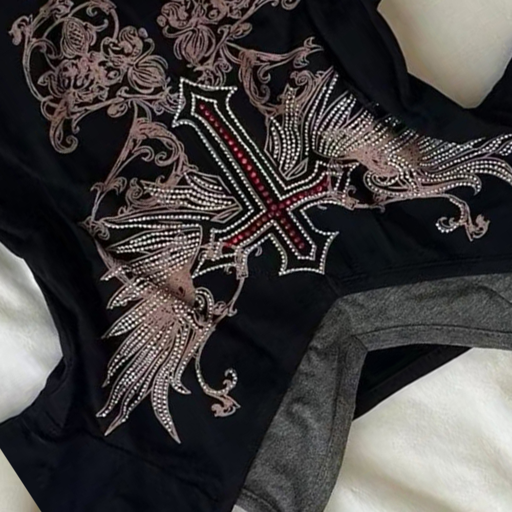 Y2K 90S Black Fake Two-Piece B - đánh giá và giá Girl Fashion Street