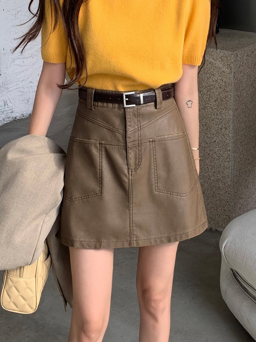 High Waist PU Leather  Skirt W - đánh giá và giá Street Fashion Now