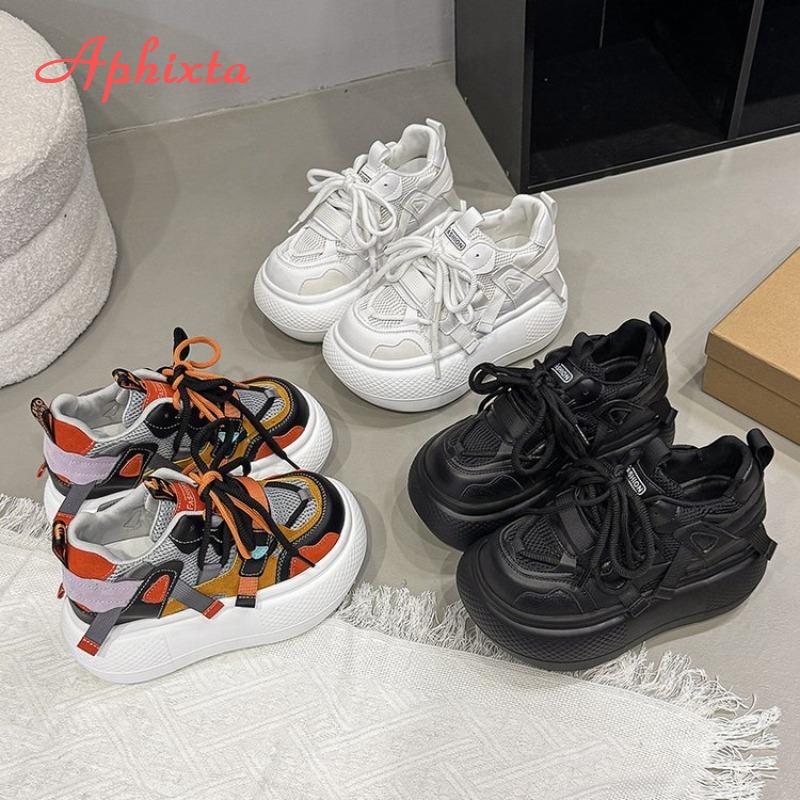 Aphixta Orange 10cm Height Inc - đánh giá và giá Chunky Sneaker Platform