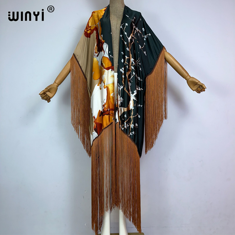 WINYI tassels kimono cover-up  - đánh giá và giá Street Fashion Kimono