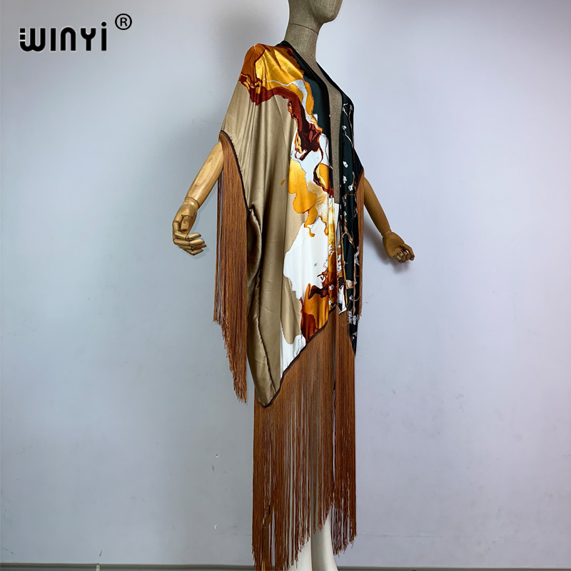 WINYI tassels kimono cover-up  - đánh giá và giá Street Fashion Kimono