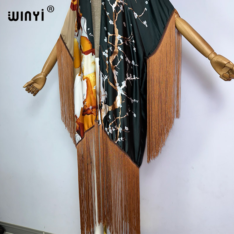 WINYI tassels kimono cover-up  - đánh giá và giá Street Fashion Kimono