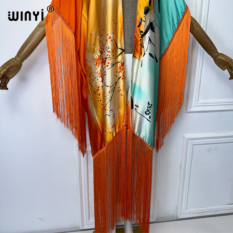 WINYI tassels kimono cover-up  - đánh giá và giá Street Fashion Kimono