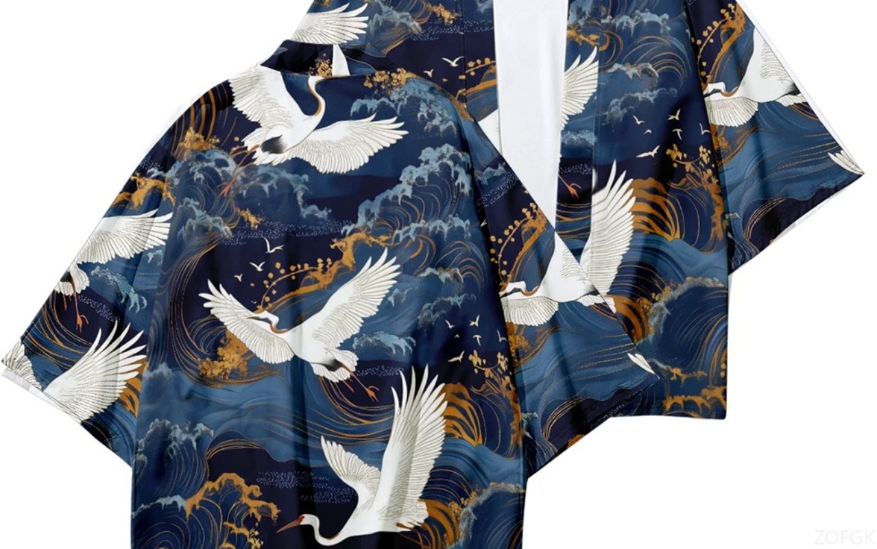 Summer Beach Fashion Crane Wav - đánh giá và giá Street Fashion Kimono
