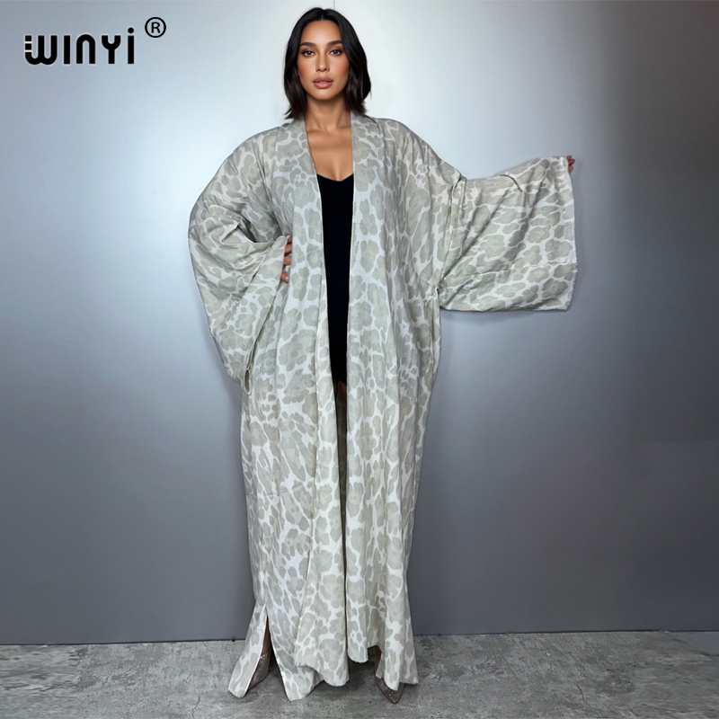 WINYI winter Leopard cardigan  - đánh giá và giá Street Fashion Kimono