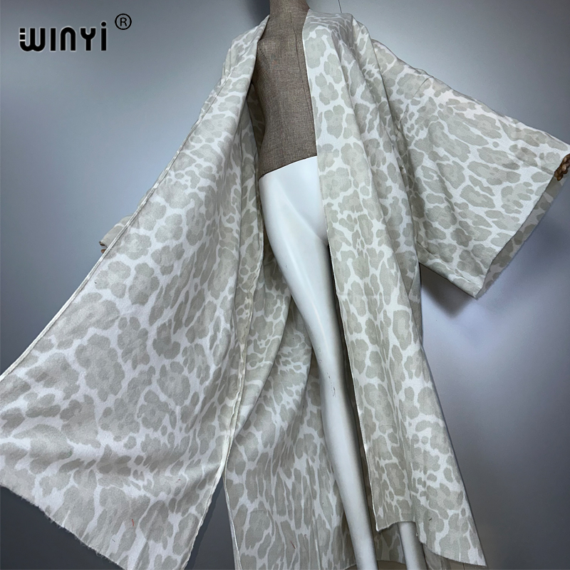 WINYI winter Leopard cardigan  - đánh giá và giá Street Fashion Kimono